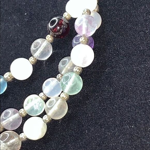 Natural Gemstone Polished Bead 3 Strand Necklace - Picture 4 of 4